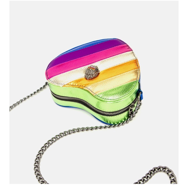 Luxury Quilted Bags - 2026 New Metallic Rainbow Stripes Heart