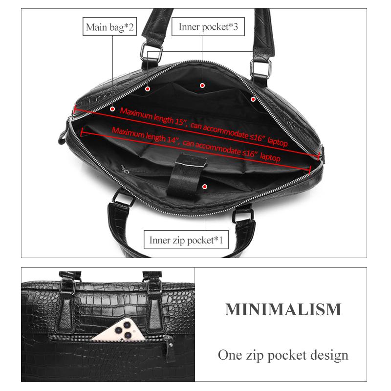 SCHLATUM Genuine Leather Croco - đánh giá và giá Luxury Bags That Fit Laptop