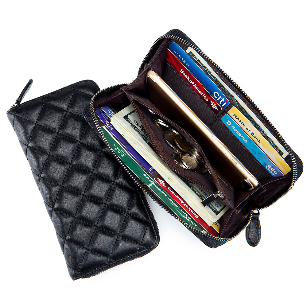 Genuine Leather Long Wallets f - đánh giá và giá Luxury Quilted Bags